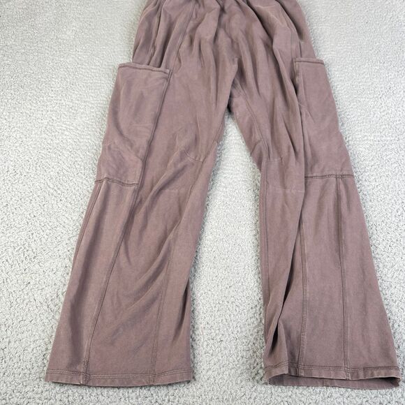 Free People Pants Women M Brown Wide Leg Utility Pockets Lounge Harem Cargo Boho - Picture 2 of 15